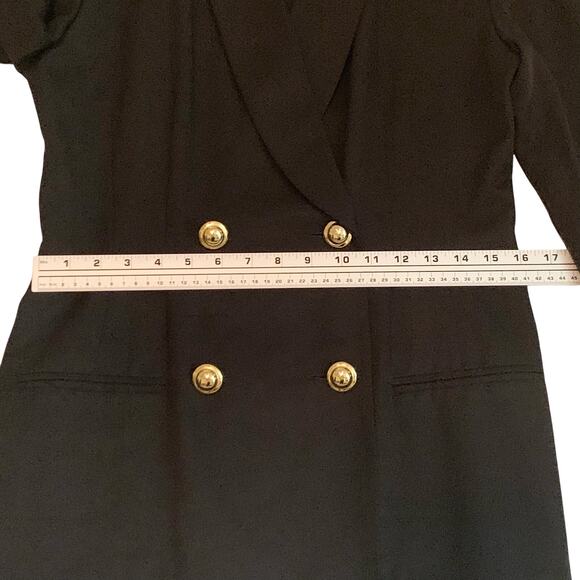 Lois Snyder/ Dani Max Womens Black Suit Jacket Size 10 Double Breasted Blazer - Picture 7 of 12